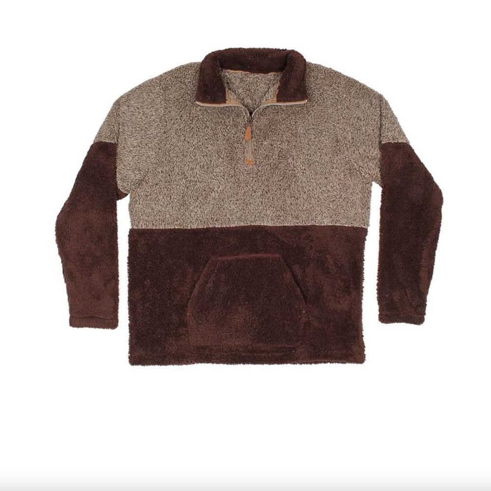 Nordic Fleece Two-Toned Kangaroo Pullover Brown & Coffee Medium NWT SOLD